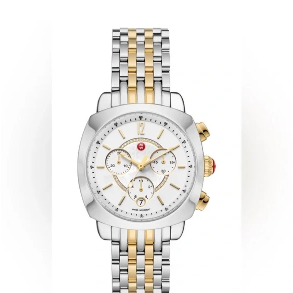 Michele Silver and Gold Chronograph Watch